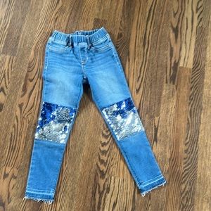 Gap kids; size 8 jegging - sequins knee patches